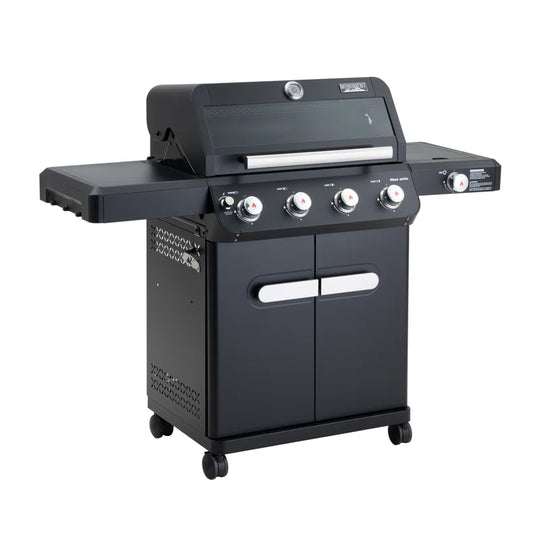 Mesa 405K,4-Burner Gas Grill with Smoker Box and Side Burner, 52,000 BTU – Perfect for Family Bbqs, Holiday Gift
