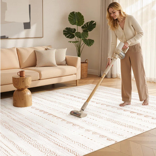 Anthonyville Area Rug Living Room Rugs: Washable Boho Large Neutral Farmhouse Soft Moroccan Stain Resistant Indoor Floor Carpet for Bedroom Nursery Kids Playroom Office Dining Room Home House Decor