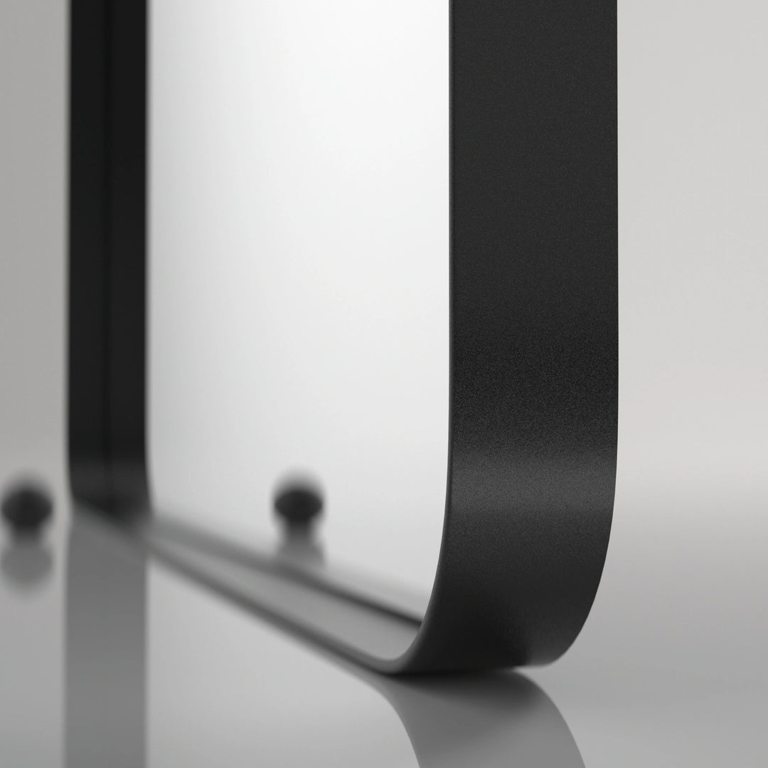 Modern Rounded Rectangle Metal Frame Wall Mirror