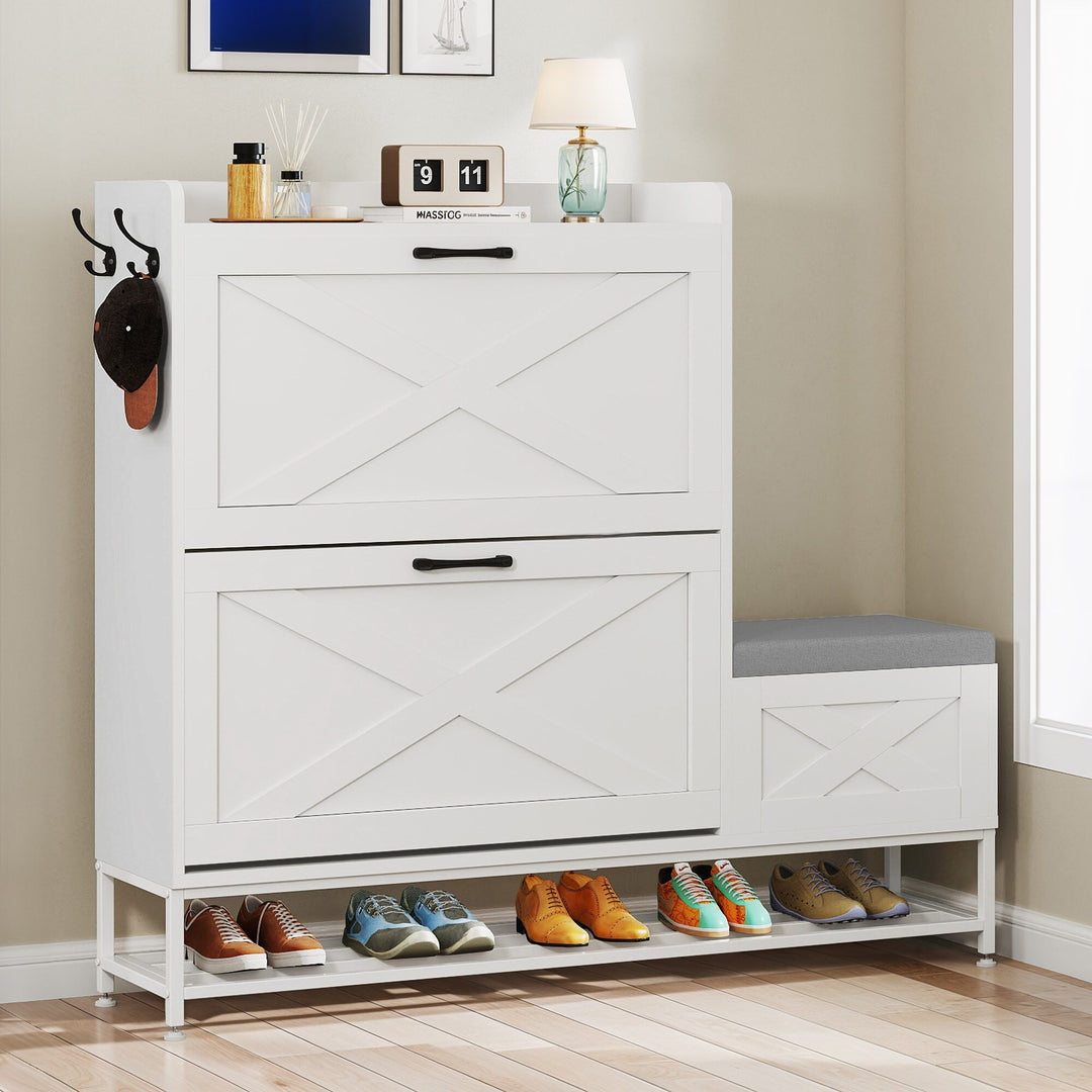Shoe Storage Cabinet with Drawers Entryway Shoe Storage