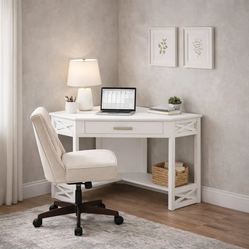 Moorton Corner Computer Desk Made with Solid Wood