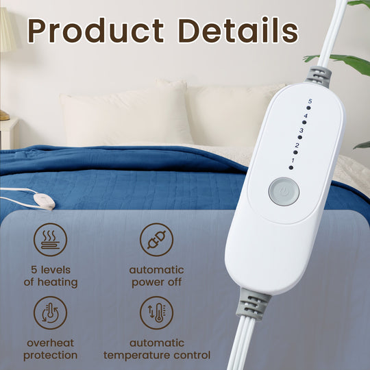 Flannel Electric Heated Blanket with Controller