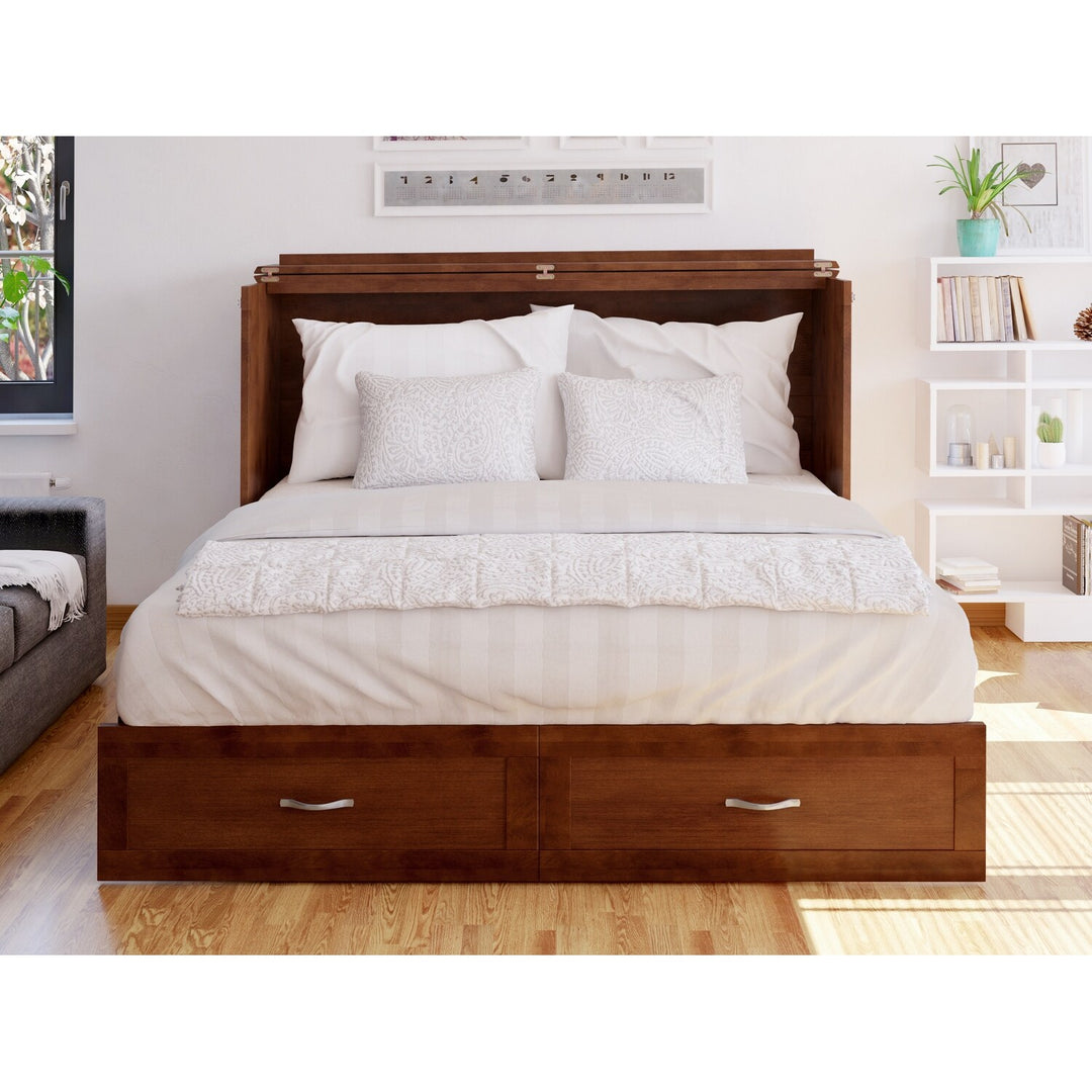 Hamilton Murphy Bed Chest with Mattress and Storage Drawer