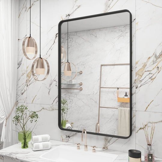 Aluminum Alloy Framed Tempered Glass Wall Decor Vanity Bathroom Mirror