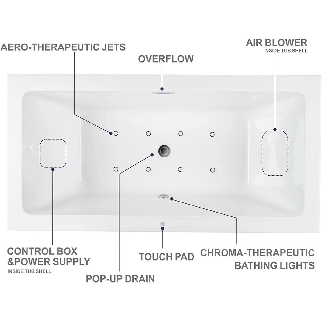 67" Acrylic Freestanding Soaking Bathtub