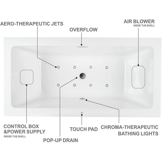 67" Acrylic Freestanding Soaking Bathtub