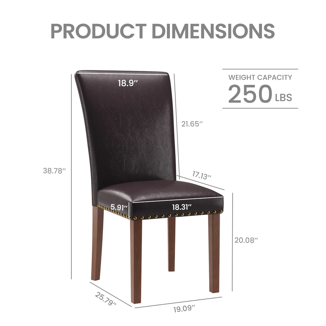 RENEWLINE Dining Chairs, Fabric with Nailhead Trim and Wood Legs