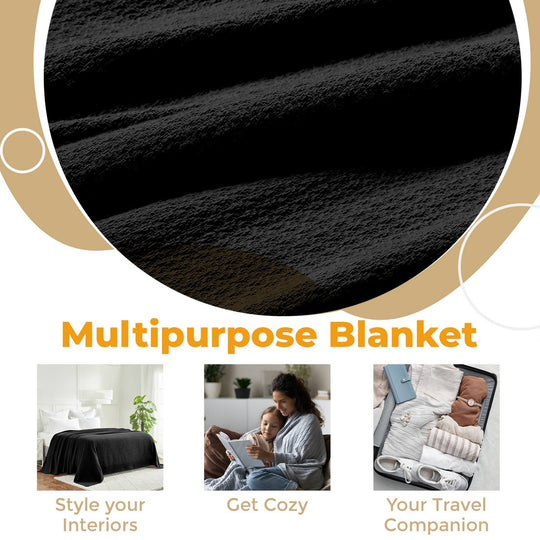 Waffle Weave Honeycomb Knit Soft Cotton Blanket