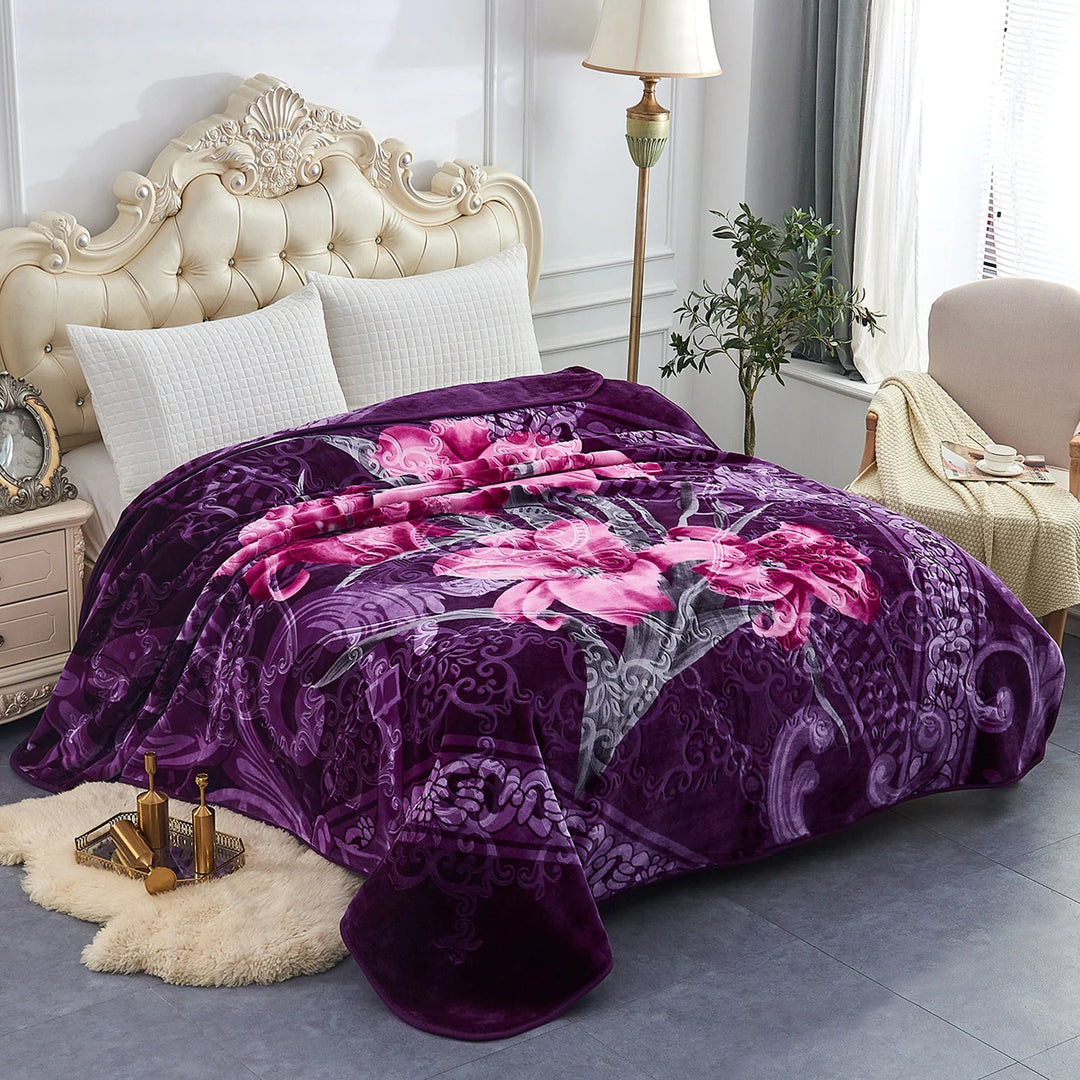 Heavy Korean Mink Fleece King Size Blanket, Christmas Gift for Parents