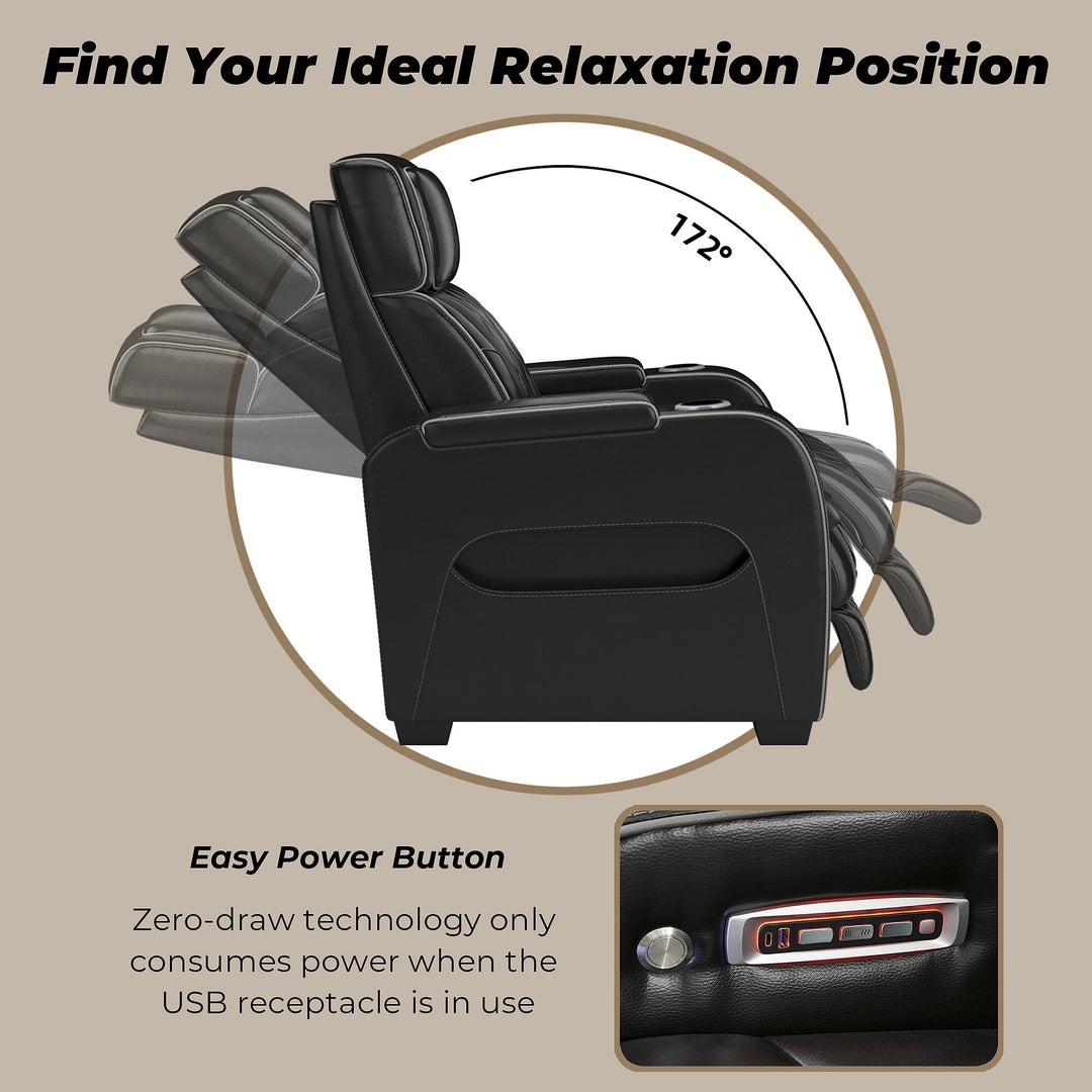 Boyington Black Power Reclining Sofa - 86"W X 38"D X 44"H