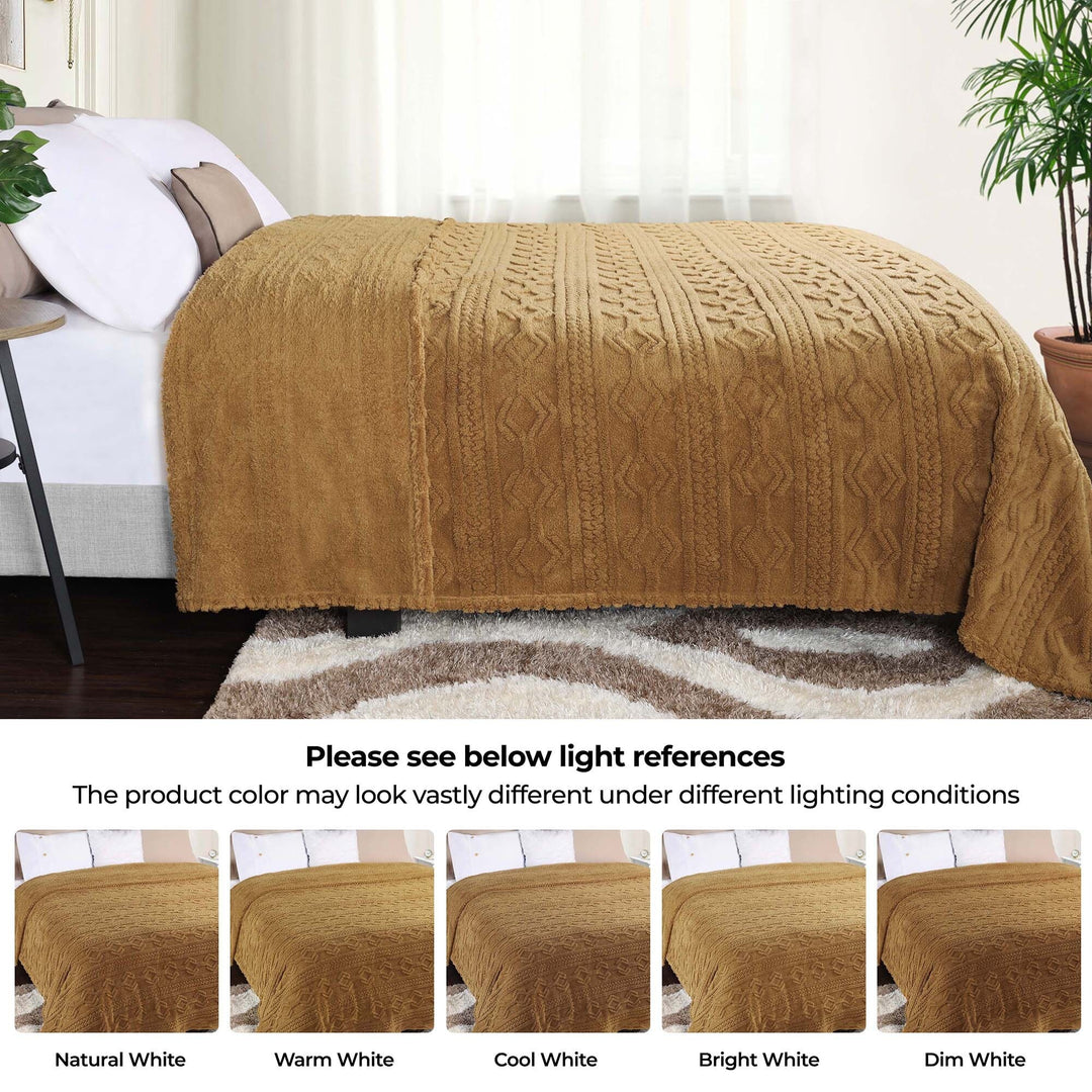 Arctic Boho Jacquard Plush Fluffy Fleece Blanket