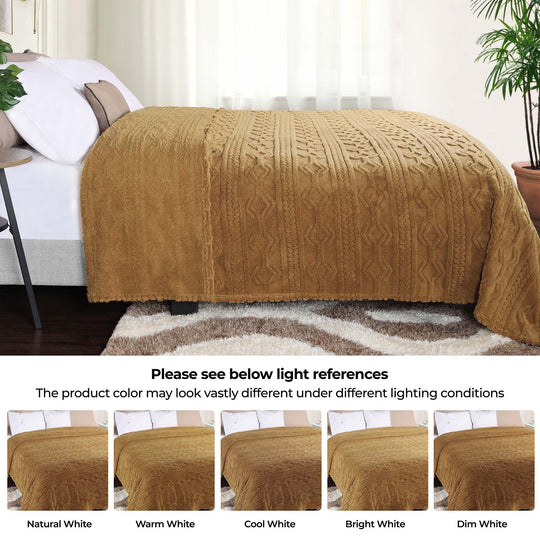 Arctic Boho Jacquard Plush Fluffy Fleece Blanket
