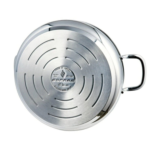 Sofram 18/10 Stainless Steel Low Casserole W/ Glass Lid