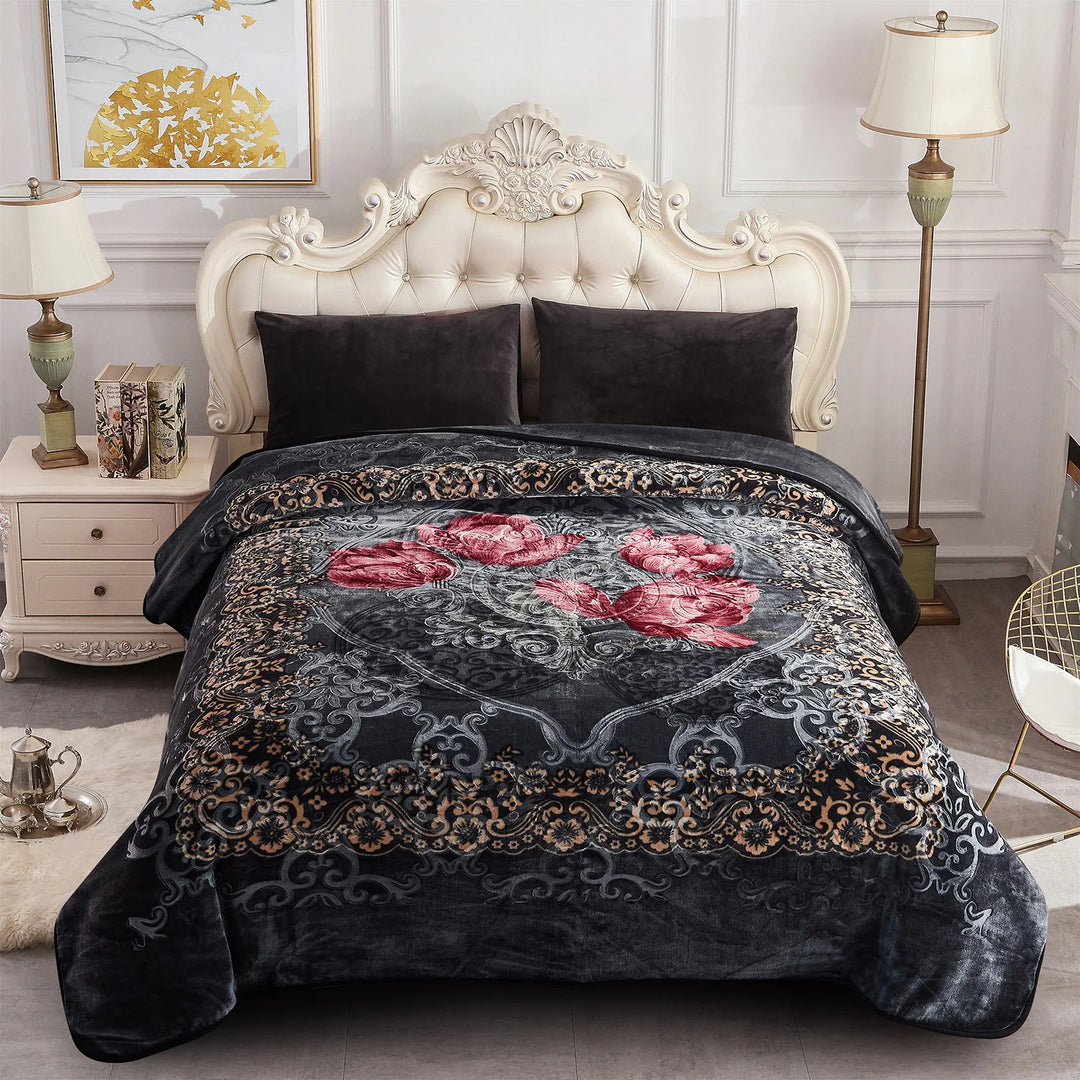Heavy Korean Mink Fleece King Size Blanket, Christmas Gift for Parents