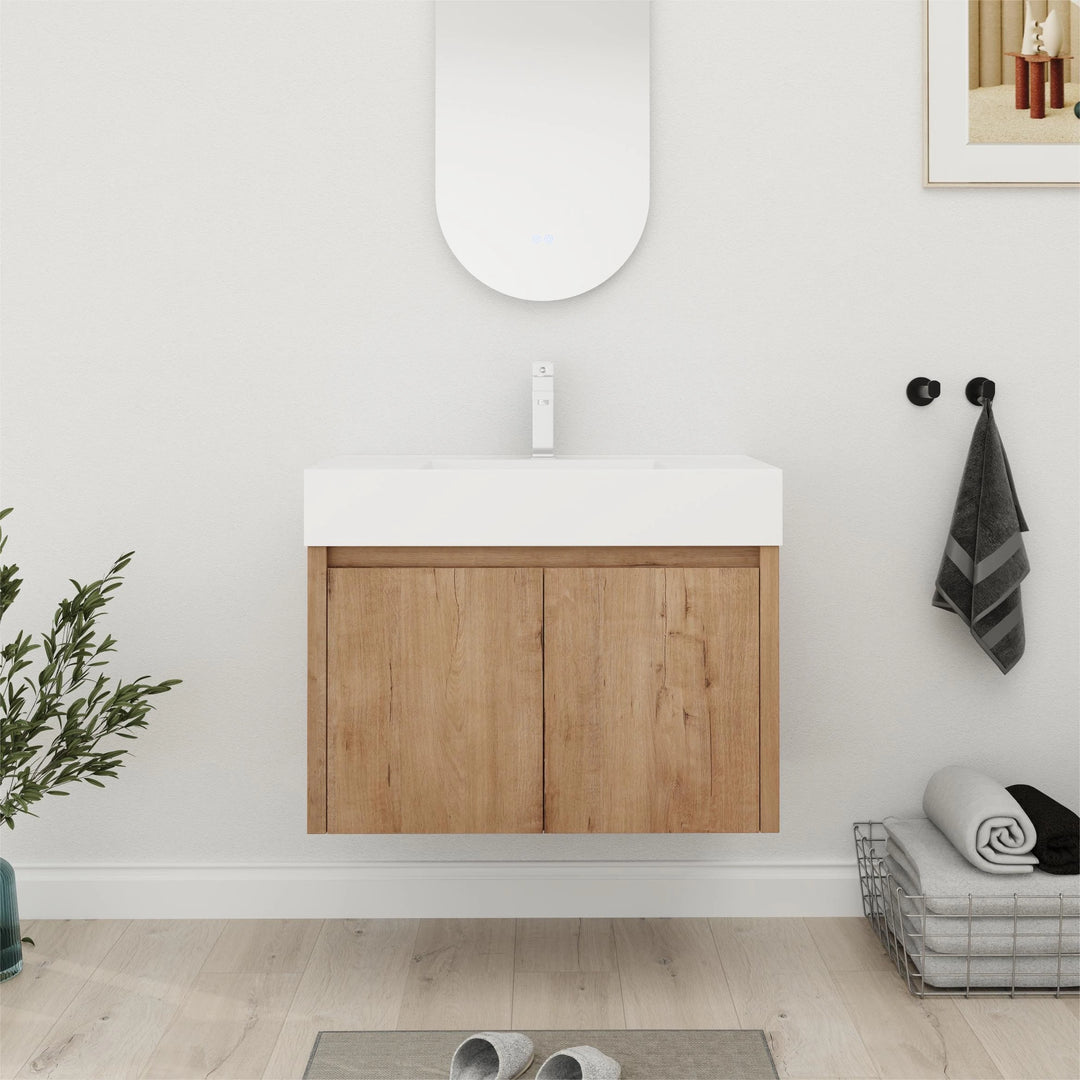Bathroom Vanity with Sink in 24/30/36 Inch, Floating Bathroom Vanity with Soft Close Door