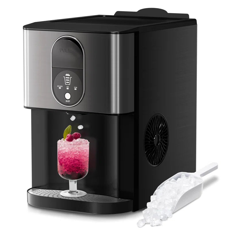 Antarctic Star Coutertop Ice Maker,Portable Stainless Steel Ice Maker Machine 44Lbs/24H Ice Cubes with Auto Self-Cleaning