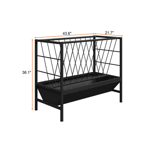 45-Gallon Heavy-Duty Pasture Hay & Grain Feeder with 24 Gallon Feed Pan, Livestock Feeding Trough Quick to Assemble, Feeding Goats, Calves, Cow, Horse for Farms
