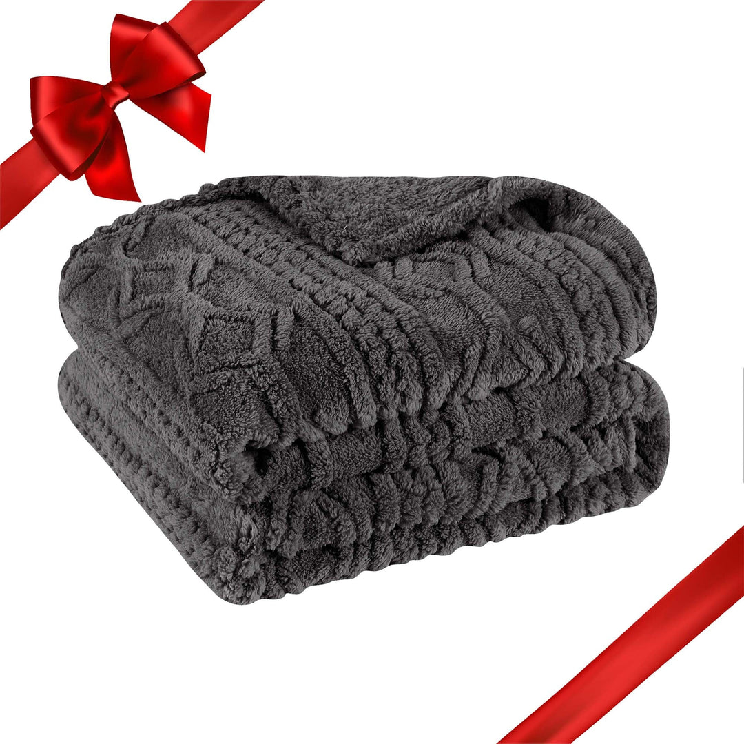 Arctic Boho Jacquard Plush Fluffy Fleece Blanket
