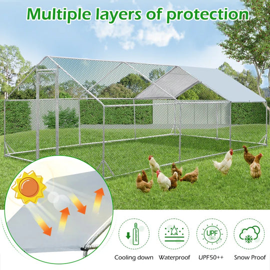 Derward 200 Square Feet Walk in Chicken Run for up to 20 Chickens
