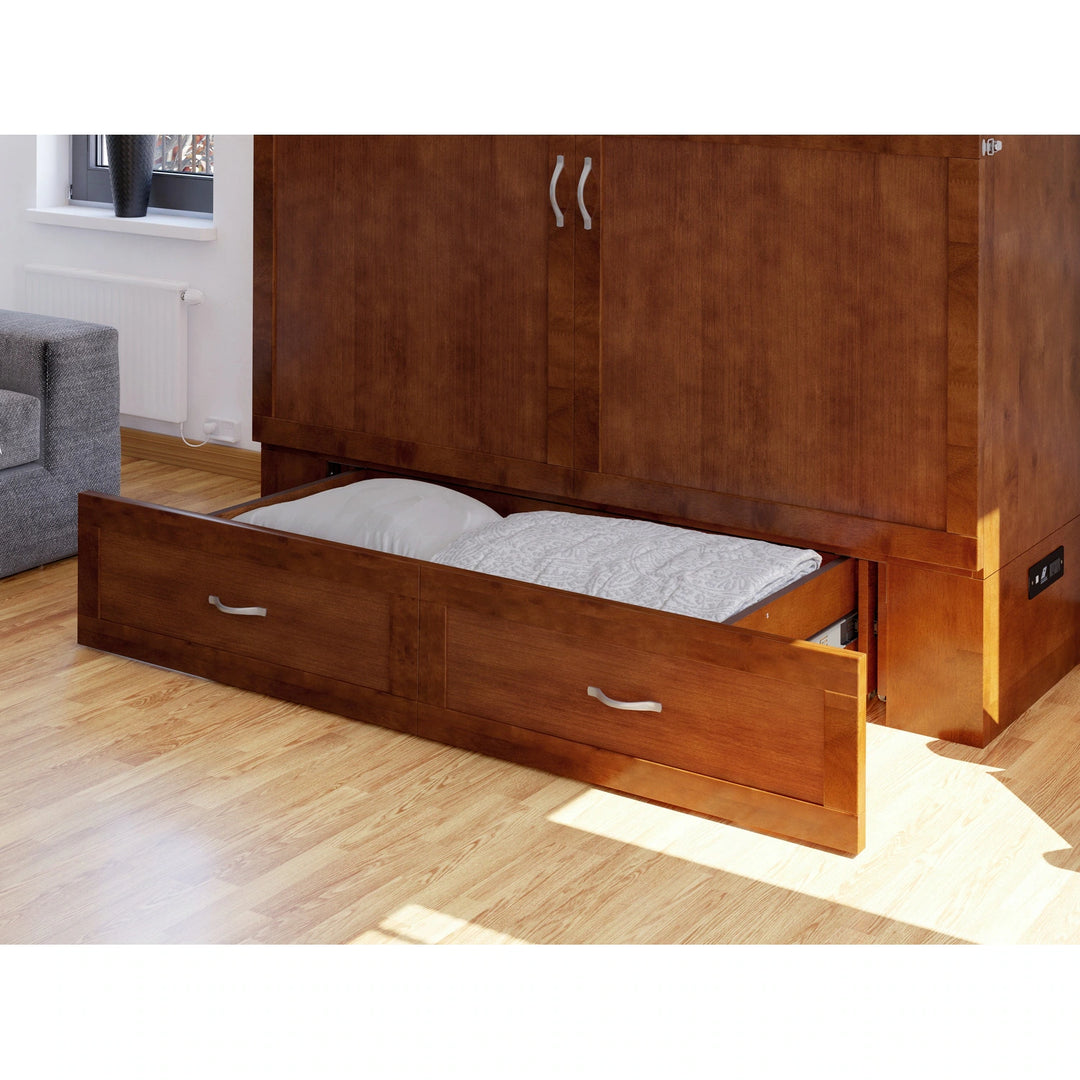 Hamilton Murphy Bed Chest with Mattress and Storage Drawer