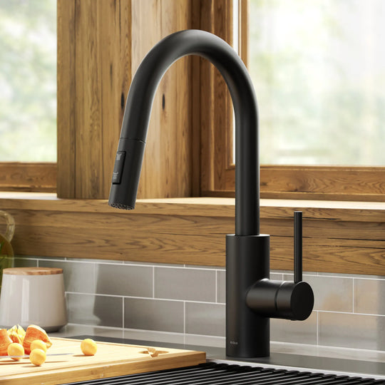 2-Function 1-Handle 1-Hole Pulldown Sprayer Brass Kitchen Faucet