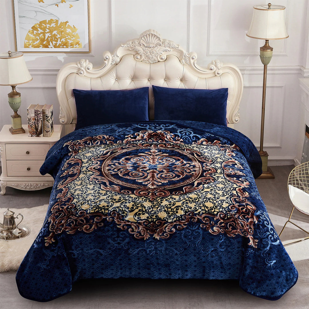 Heavy Korean Mink Fleece King Size Blanket, Christmas Gift for Parents