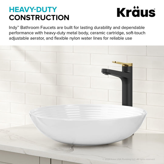Indy Single Handle Vessel Bathroom Faucet with Pop up Drain