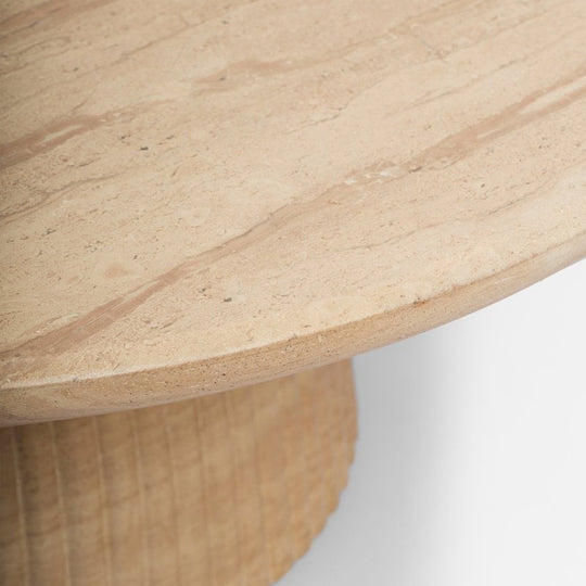 Maddox Single round Coffee Table Stone Marble Effect