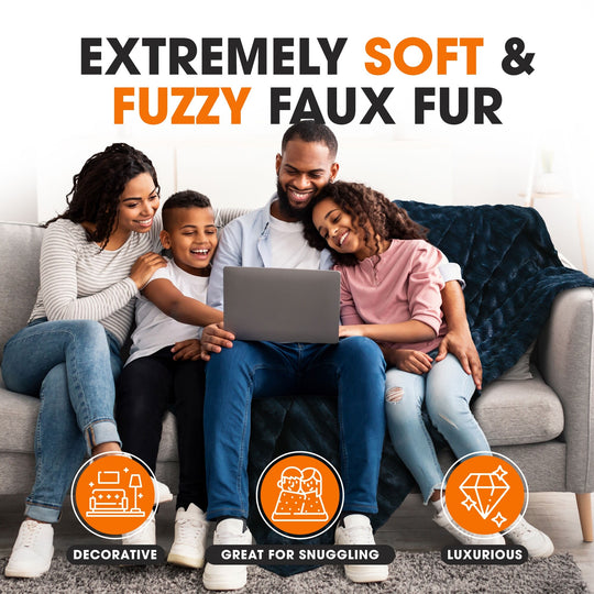 Faux Fur/ Microplush Reversible Throw Blanket