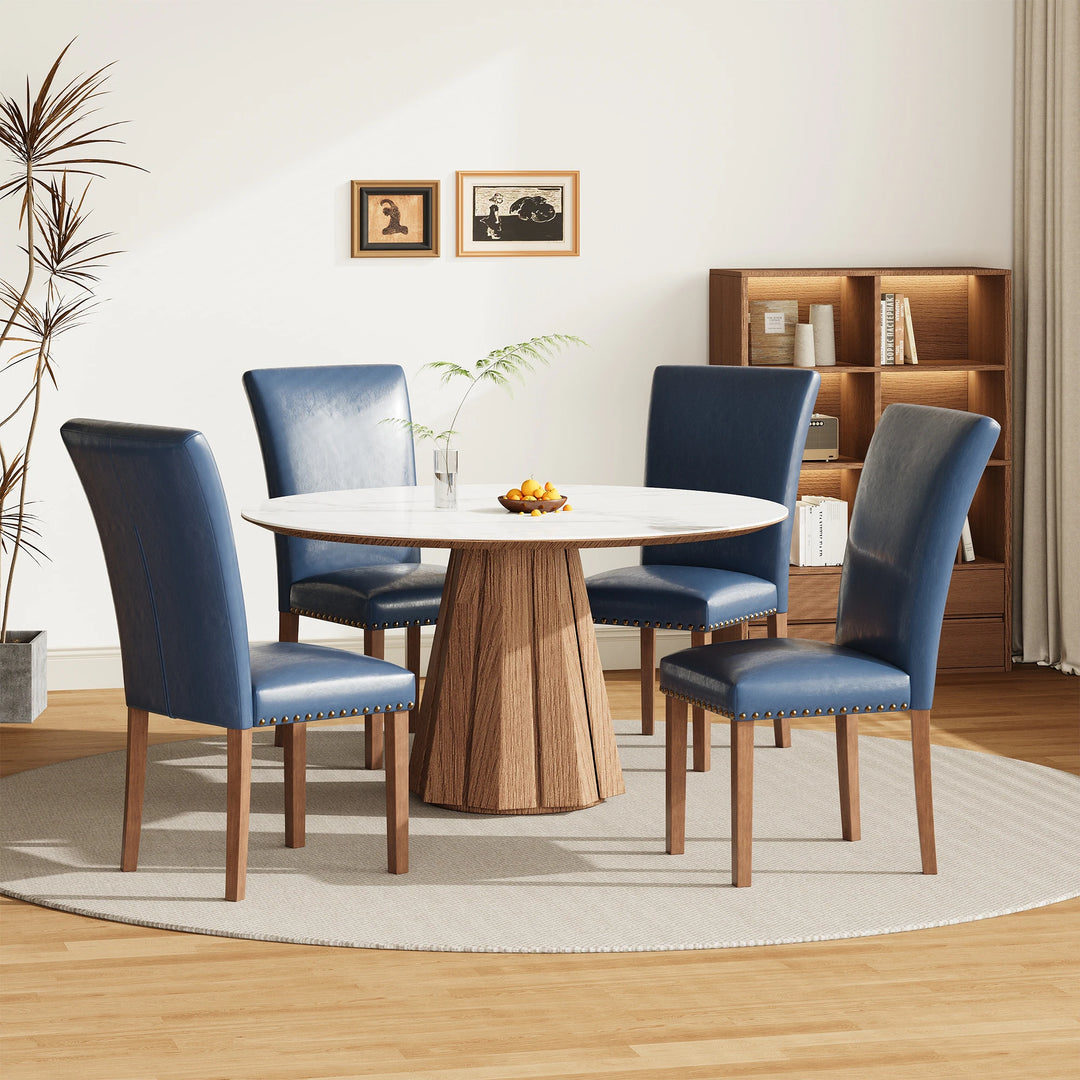 RENEWLINE Dining Chairs, Fabric with Nailhead Trim and Wood Legs