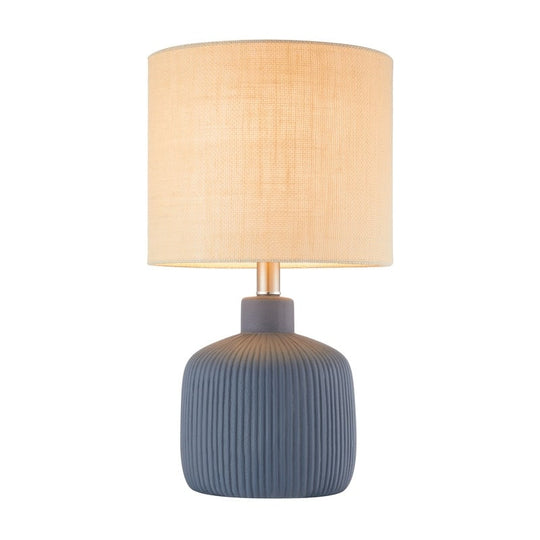Fluted Ceramic Table Lamp (H18.25" X W10" X D10")