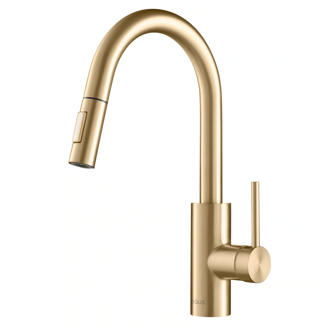 2-Function 1-Handle 1-Hole Pulldown Sprayer Brass Kitchen Faucet