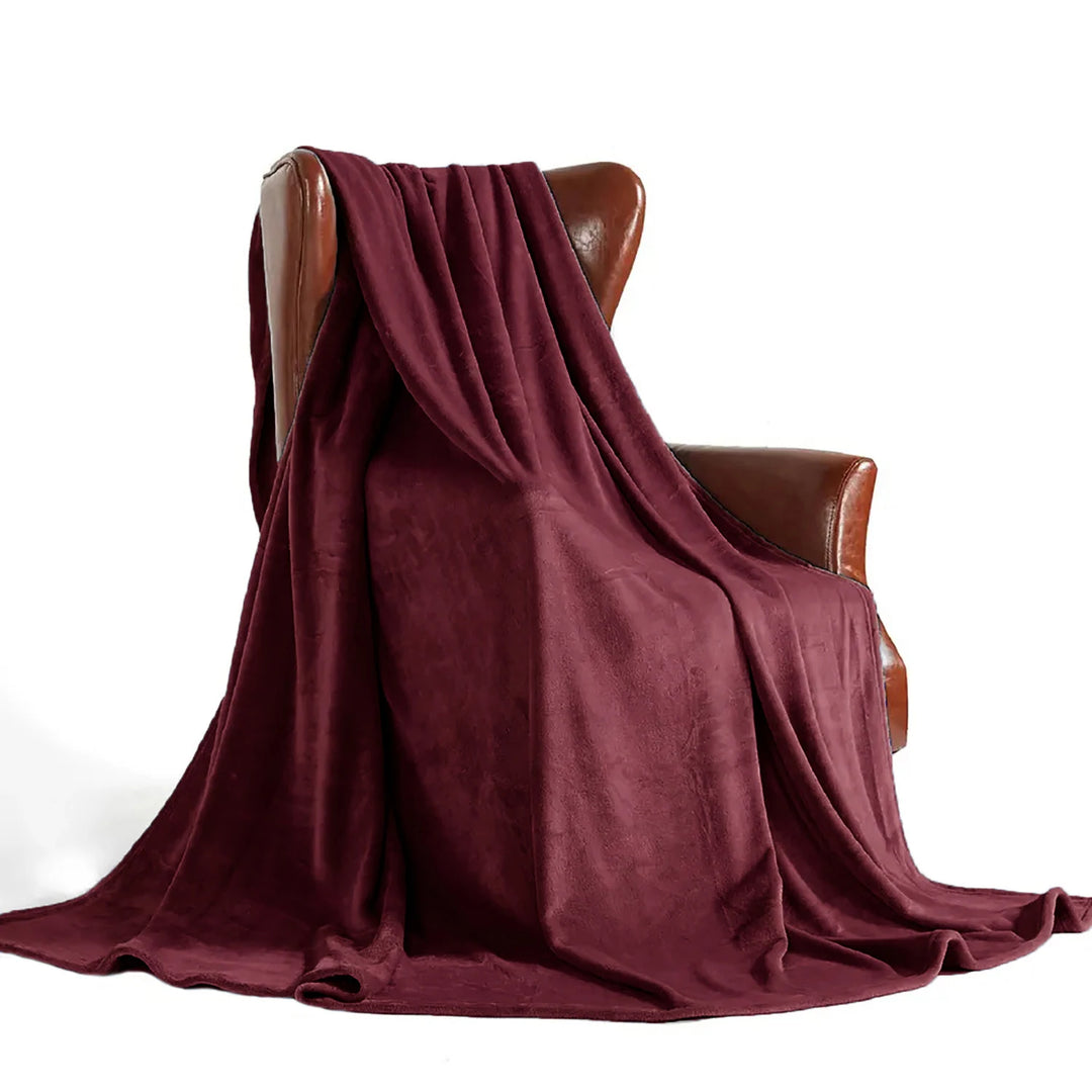 Cozy Microfiber Extra Soft Solid Color Throw Bed Blanket