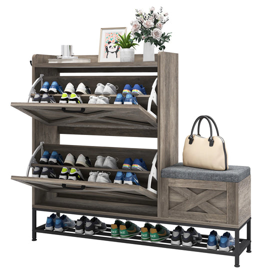 Shoe Storage Cabinet with Drawers Entryway Shoe Storage