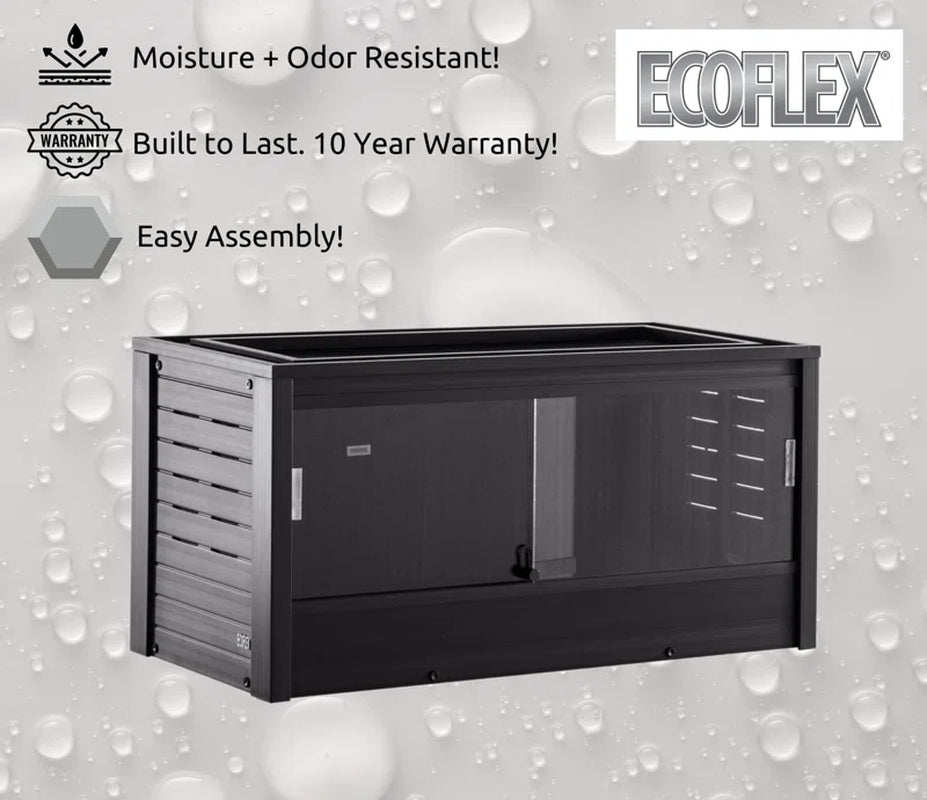 Ecoflex Large Reptile Enclosure with Matching Cabinet Stand Set in Black