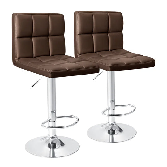Swivel Upholstered Adjustable Height Counter Stool with Metal Frame