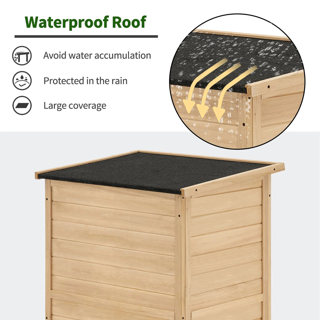 Outdoor Storage Cabinet Shed, Shuttered Doors with Lock, Wooden 0709 / 0808 / 1900