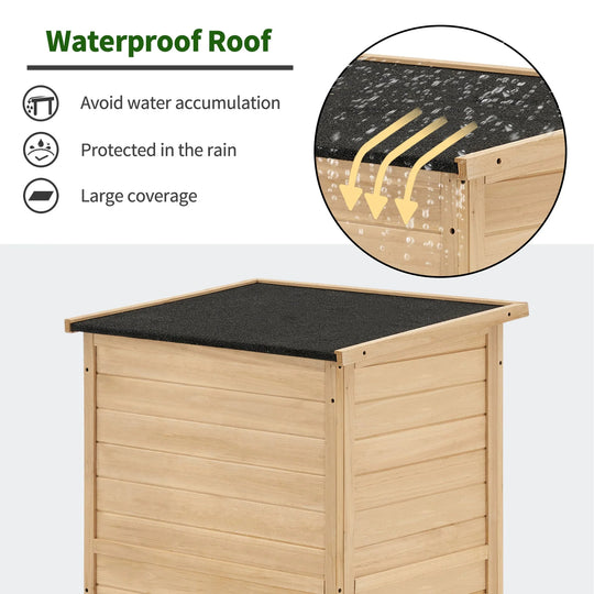 Outdoor Storage Cabinet Shed, Shuttered Doors with Lock, Wooden 0709 / 0808 / 1900