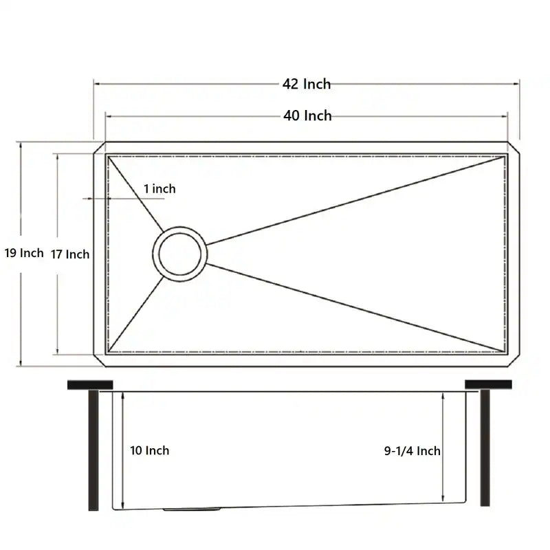 Kingsman 42 Inch Satin Gold Matte Stainless Steel Undermount 16-Gauge Kitchen Sink Single Bowl