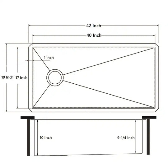 Kingsman 42 Inch Satin Gold Matte Stainless Steel Undermount 16-Gauge Kitchen Sink Single Bowl
