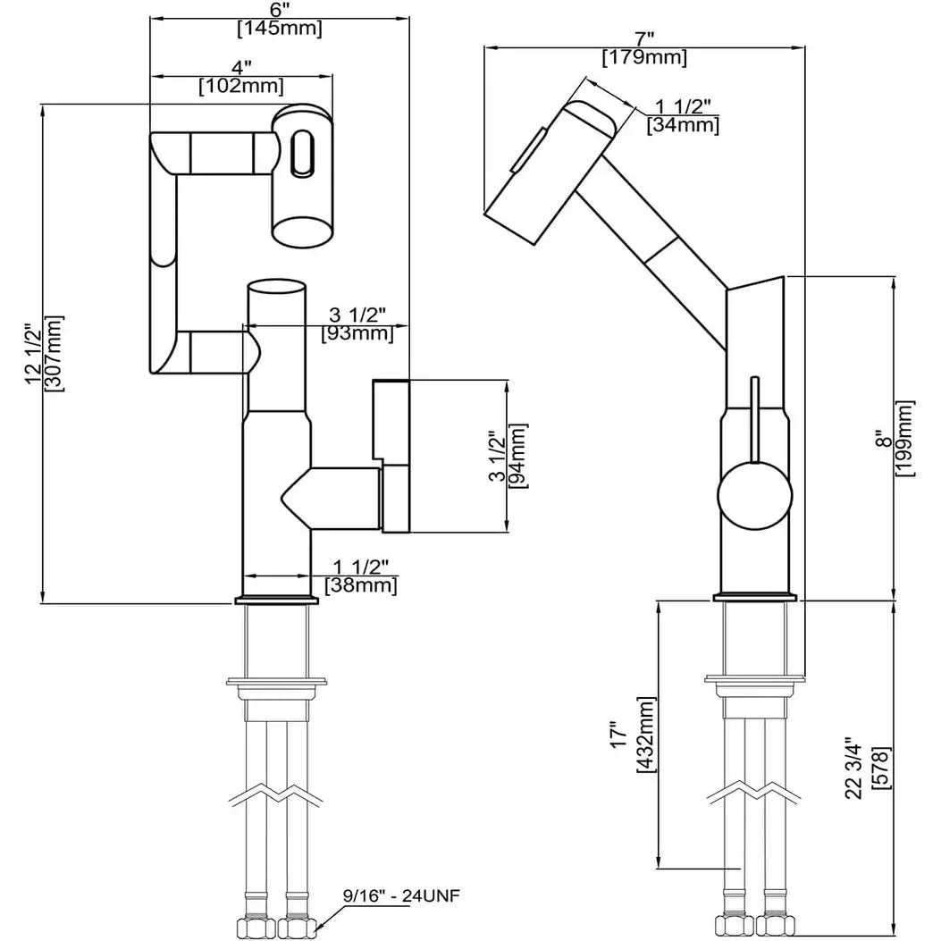 Rotatable Bathroom Faucet with Temperature Display in Fahrenheit (Batteries-Free), BF2204