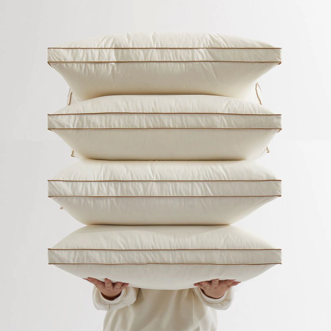 Set of 2 100% Organic Cotton down Feather Pillow-In-A-Pillow Design Bed Pillow