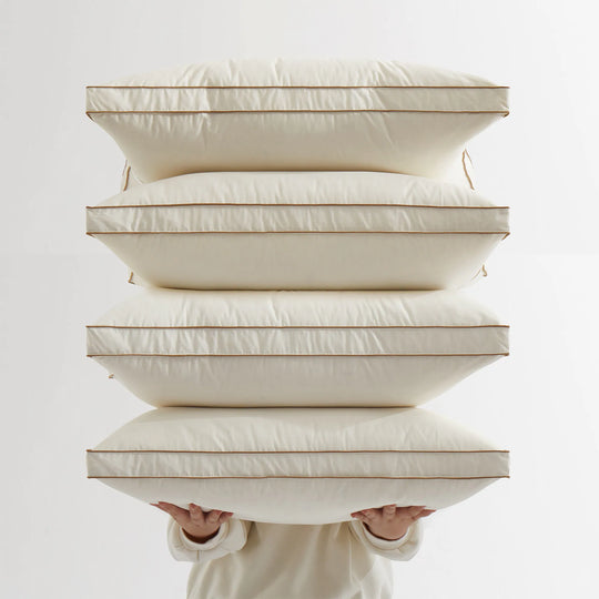 Set of 2 100% Organic Cotton down Feather Pillow-In-A-Pillow Design Bed Pillow