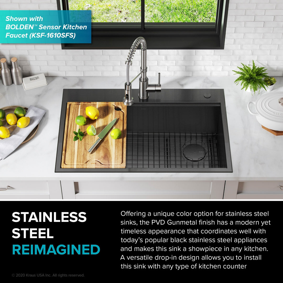Kore Workstation Drop-In Stainless Steel Kitchen Sink