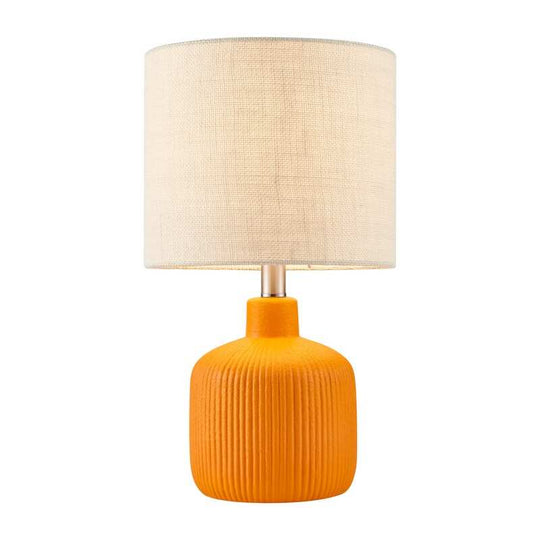 Fluted Ceramic Table Lamp (H18.25" X W10" X D10")