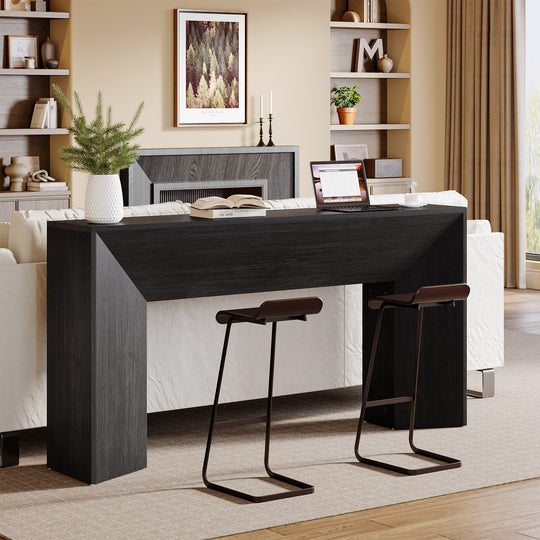 63 Inches Long Black Console Table for Entryway Living Room - 63" W X 11.8" D X 32.3" H