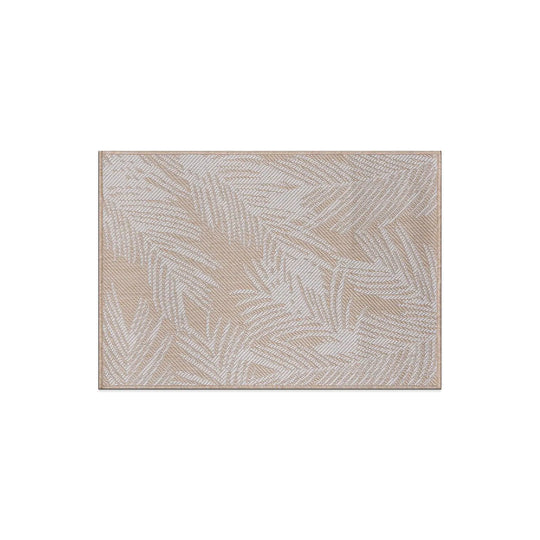 Contemporary Palm Leaf Textured Flat Weave Indoor/Outdoor Area Rug