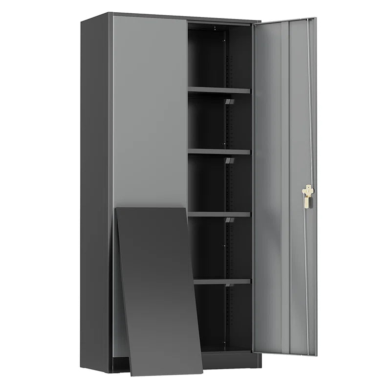 Metal Garage Storage Cabinets ( 72'' H X 36'' W X 18'' D ) with 4 Adjustable Shelves and Lockable Doors