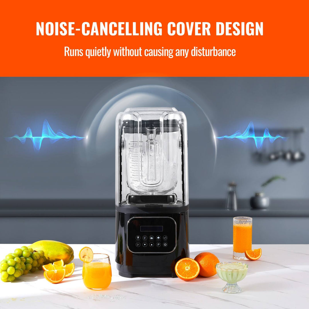 Professional Blender, Commercial Countertop Blenders, 68 Oz Glass Jar Blender Combo, Stainless Steel for Frozen Drinks