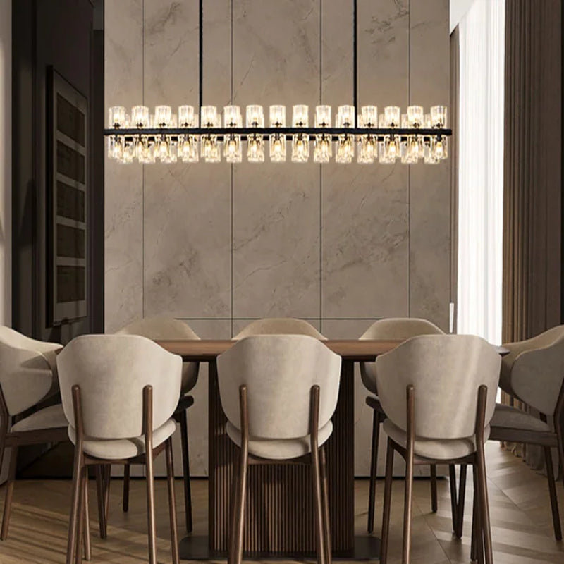 Wagon Wheel Chandelier with Crystal Shade